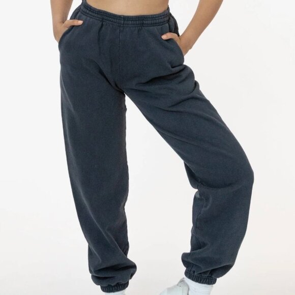 Los Angeles Apparel HF04GD - Garment Dye Heavy Fleece Sweatpant Dolphin Blue XL - Picture 1 of 3